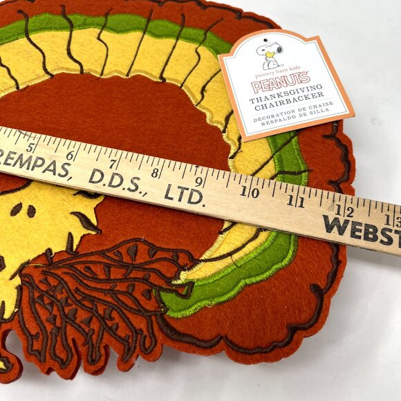 Pottery Barn Kids Thanksgiving Chairbacker Snoopy Woodstock Peanuts Turkey - Picture 7 of 7